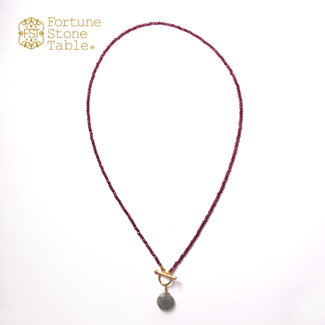 TWOtone stones ネックレス　ロードライトガーネット×ラブラドライト【Fortune Stone Table】