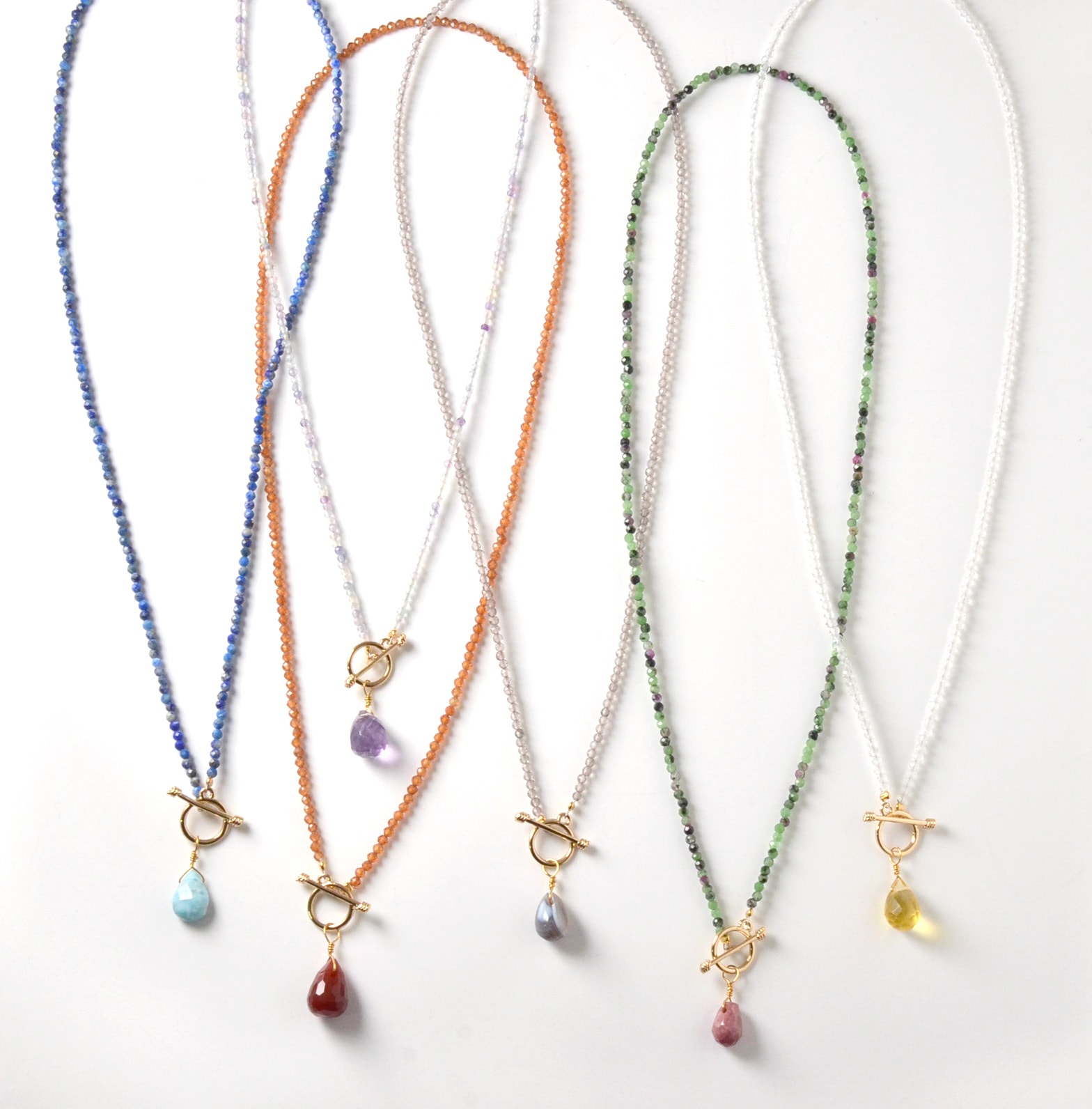 TWOtone stones ネックレス　フローライト×アメシスト【Fortune Stone Table】