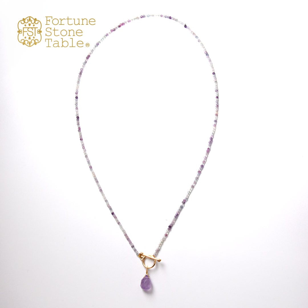TWOtone stones ネックレス　フローライト×アメシスト【Fortune Stone Table】