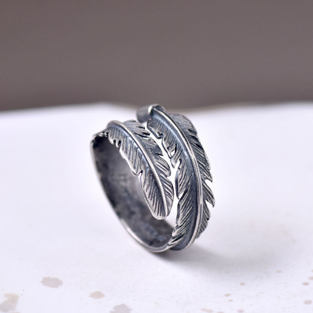 シルバー925 ハンドメイド フェザーリング