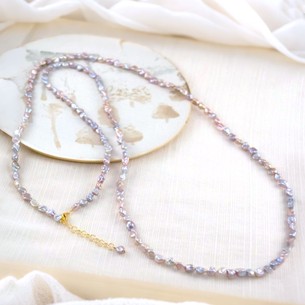 淡水 ロングケシパール 125cm ロングネックレス