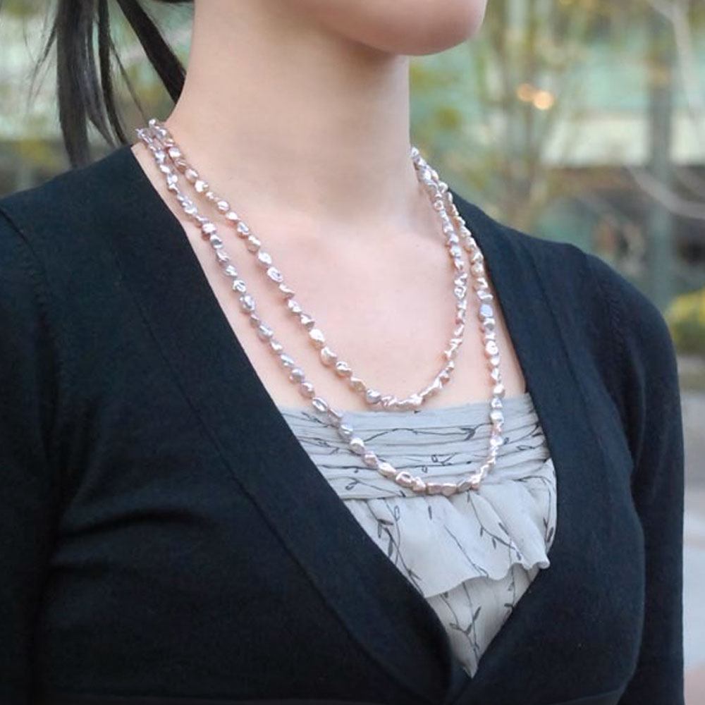 淡水 ロングケシパール 125cm ロングネックレス