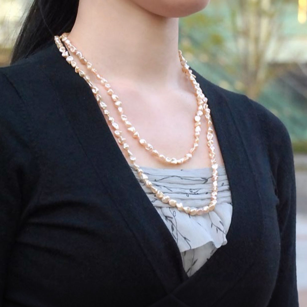 淡水 ロングケシパール 125cm ロングネックレス