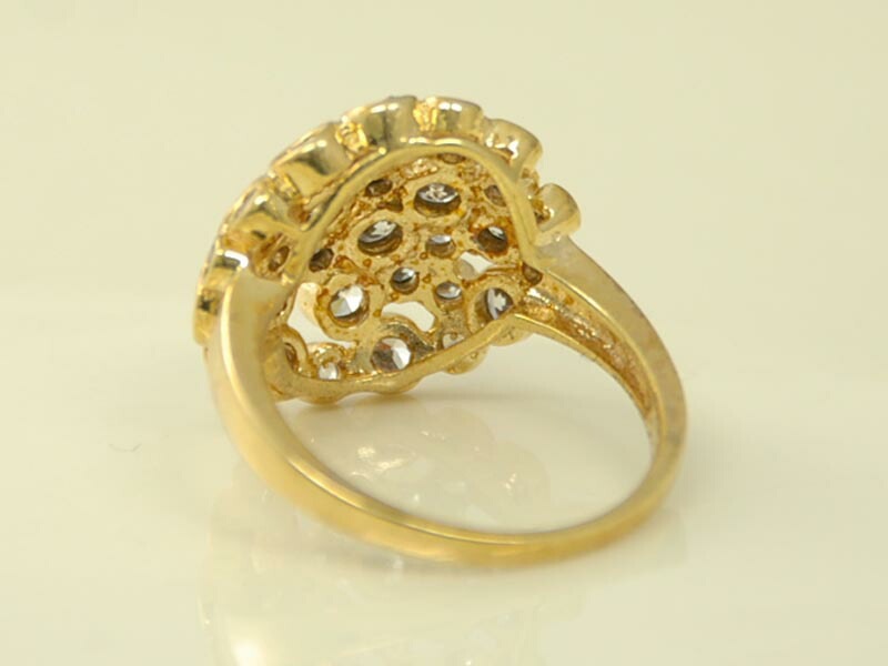 SV925 キュービックジルコニア バブルドーム リング(ゴールド)