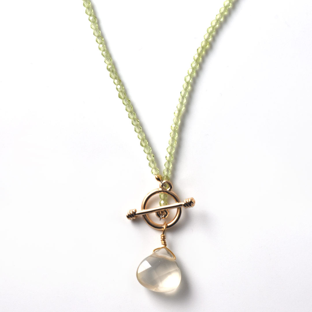 TWOtone stones ネックレス　ペリドット×レモンクォーツ【Fortune Stone Table】
