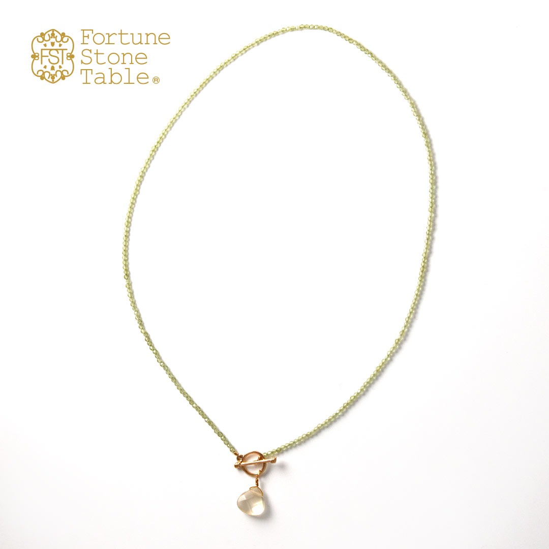 TWOtone stones ネックレス　ペリドット×レモンクォーツ【Fortune Stone Table】