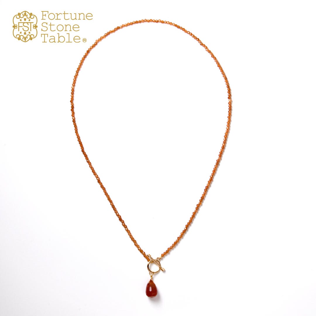 TWOtone stones ネックレス ヘソナイトガーネット×カーネリアン【Fortune Stone Table】