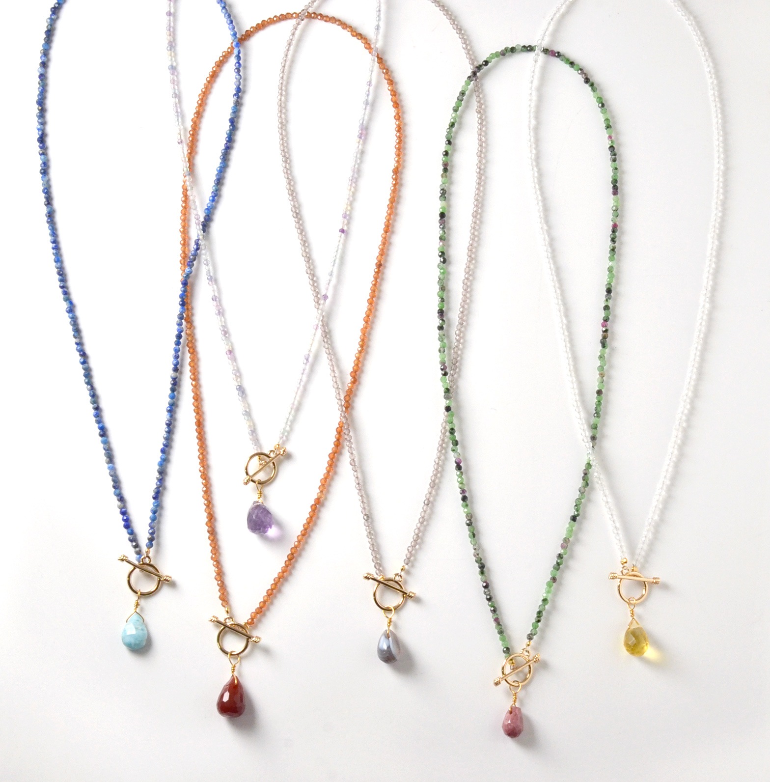 TWOtone stones ネックレス　カーネリアン×シトリン【Fortune Stone Table】