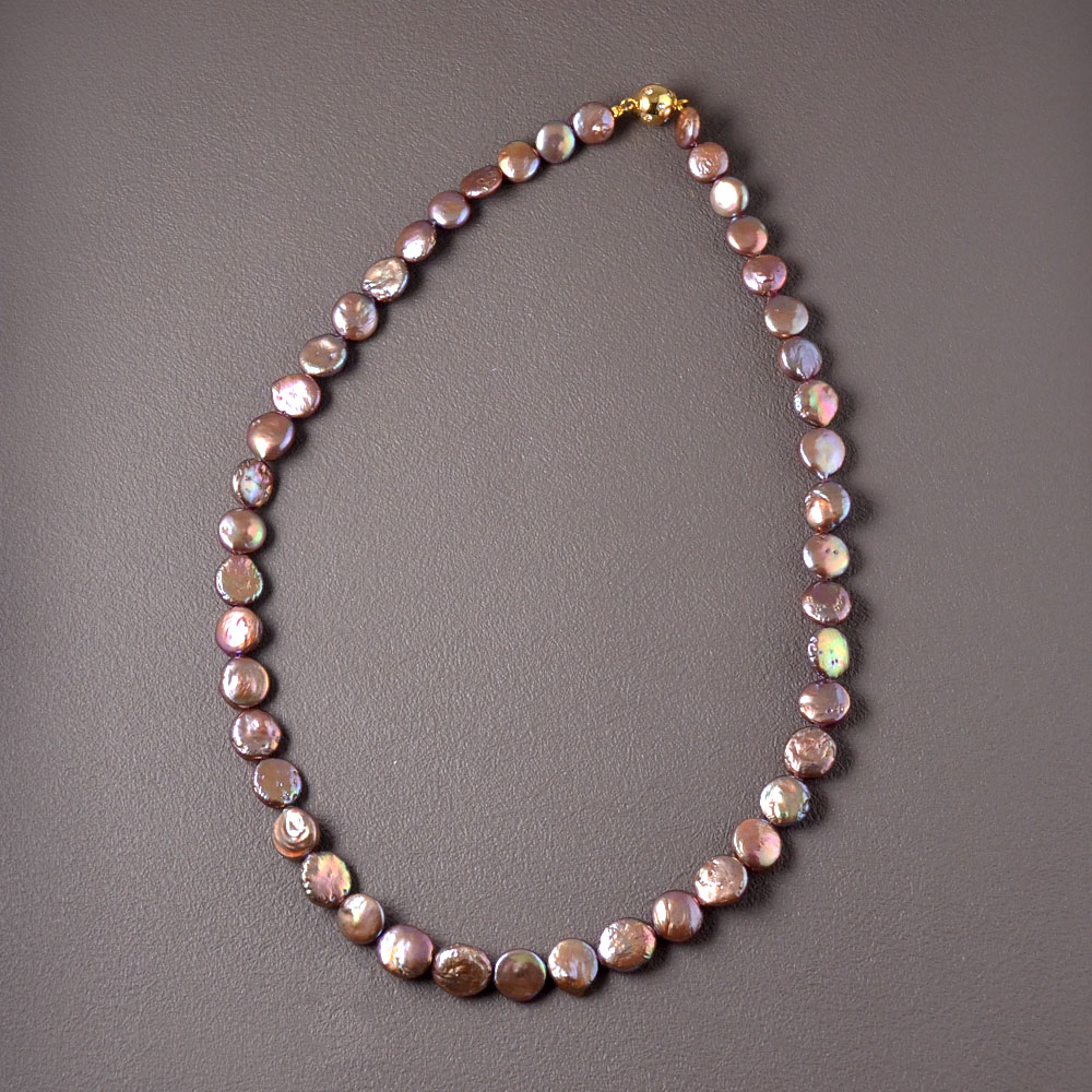 淡水パール ケシ コイン ネックレス