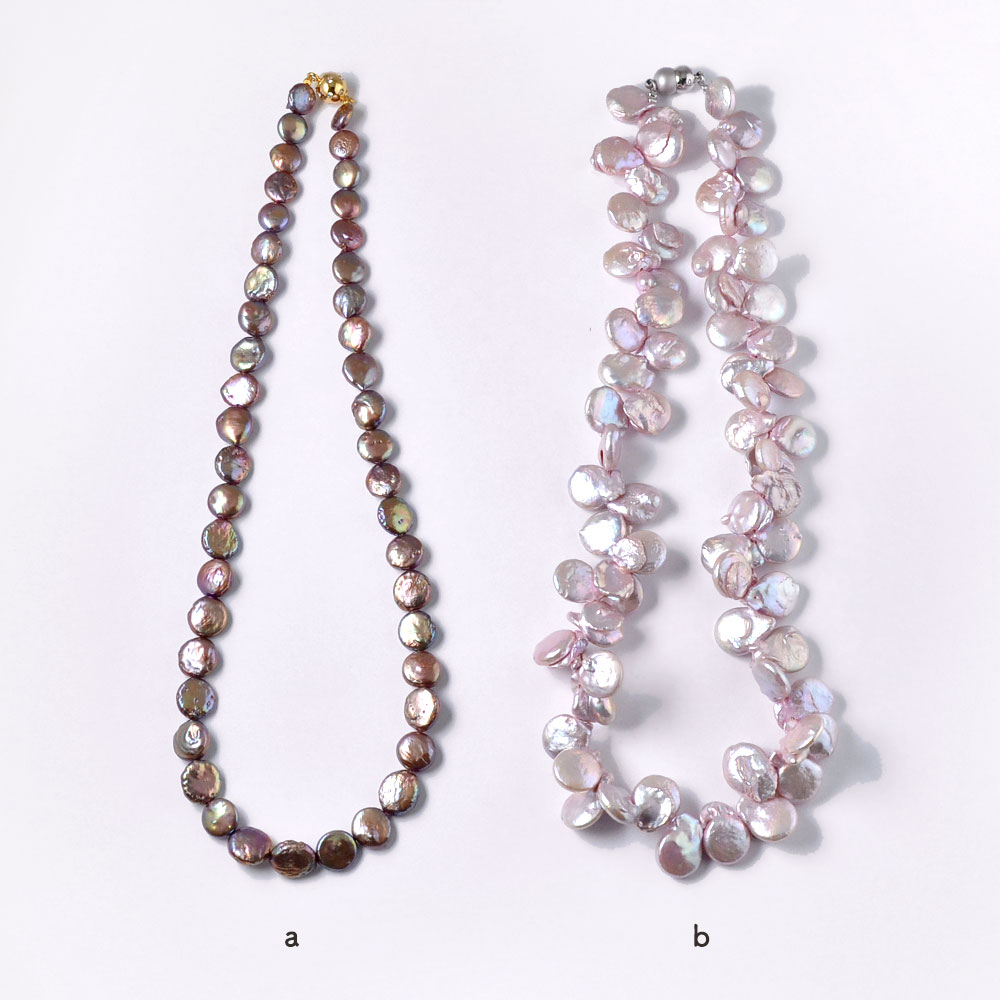 淡水パール ケシ コイン ネックレス