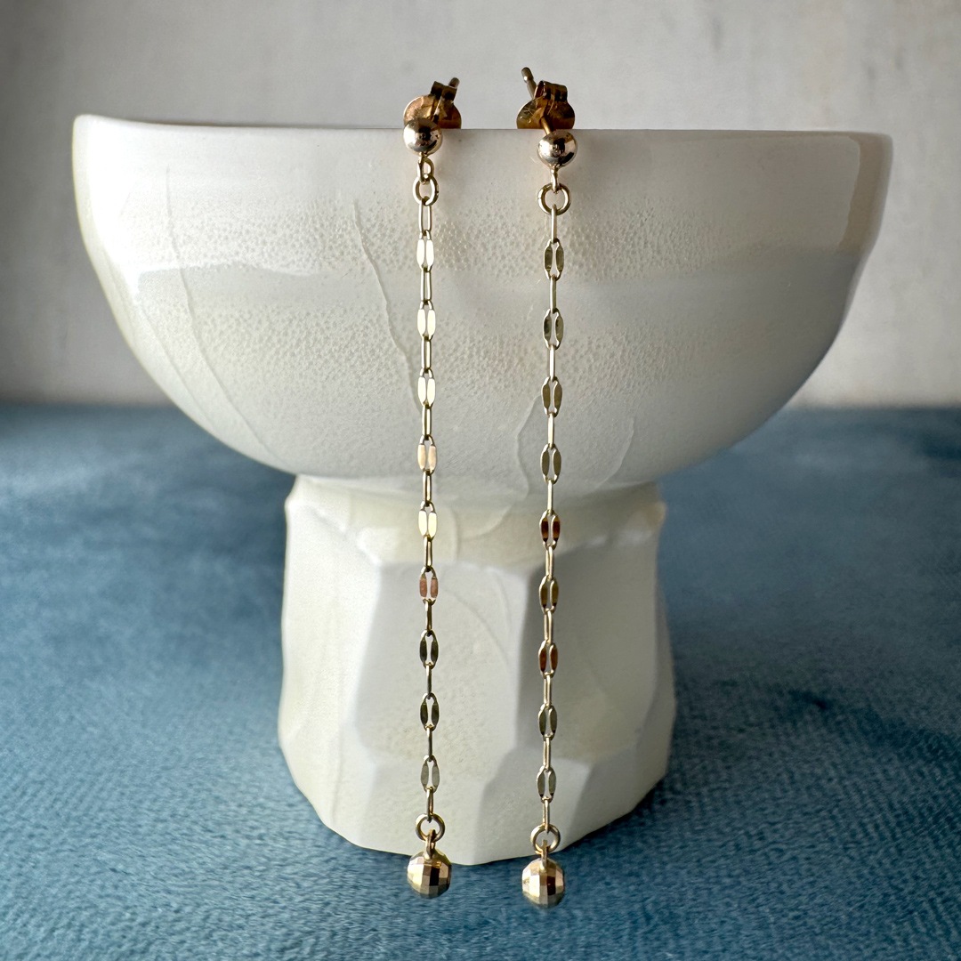 １点限り！K10 淡水パール 2way ピアス