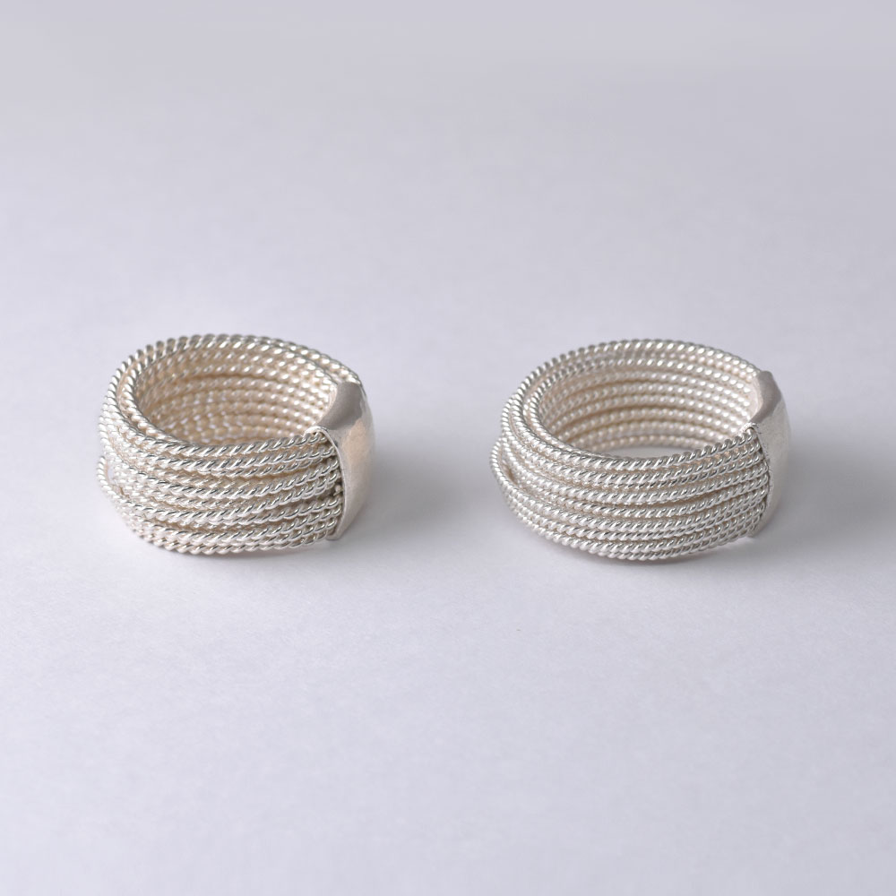 シルバー925 ハンドメイド 多連チェーンリング