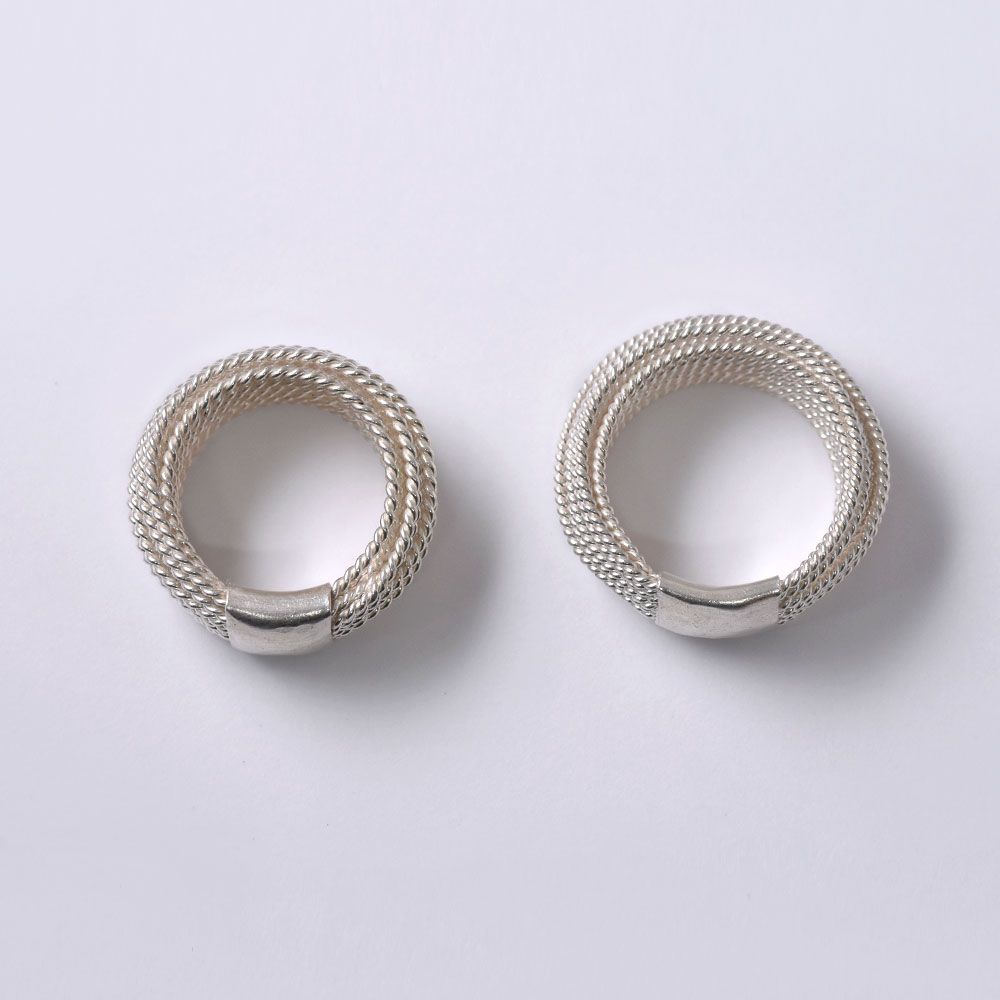 シルバー925 ハンドメイド 多連チェーンリング