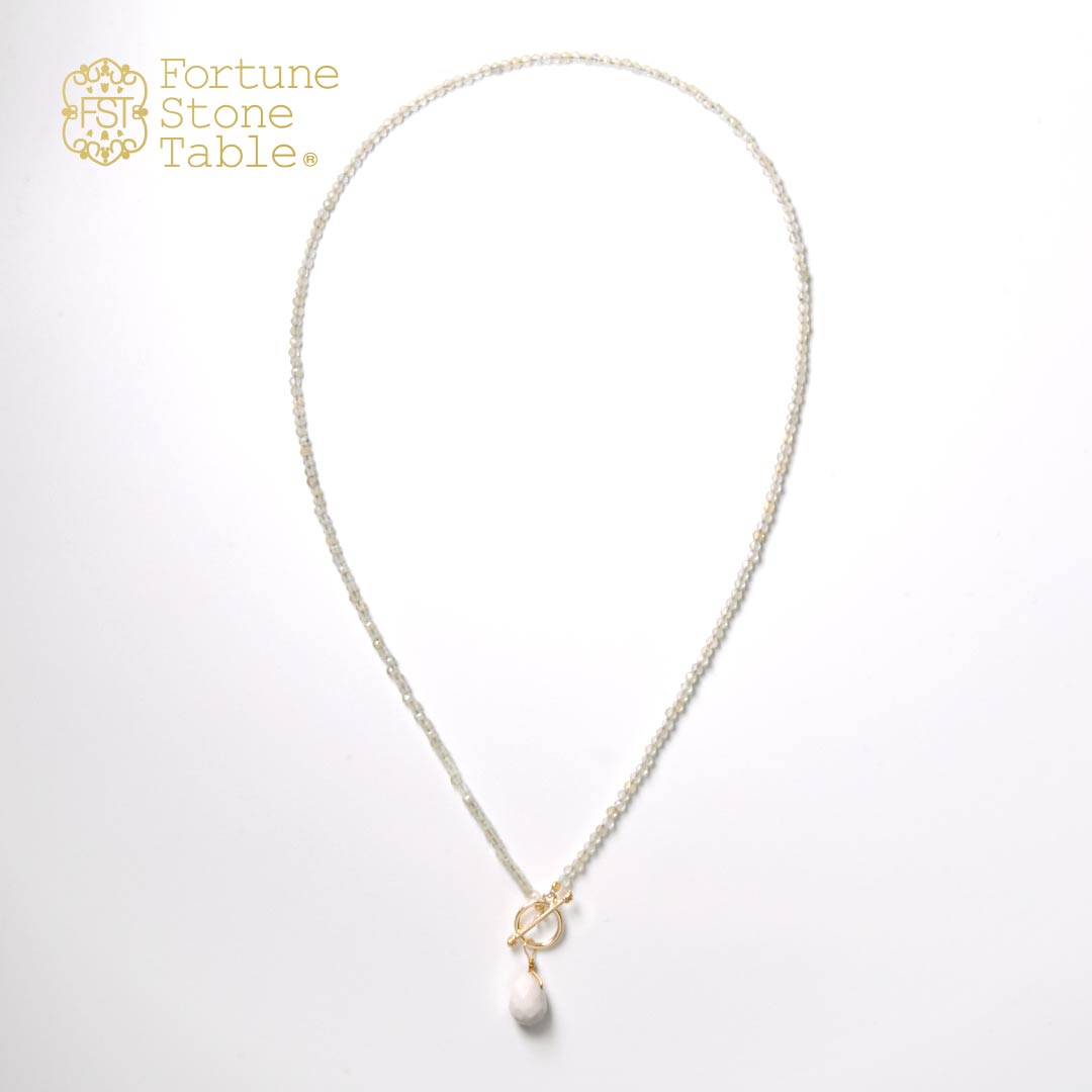 TWOtone stones ネックレス　プレナイト×ホワイトアゲイト【Fortune Stone Table】