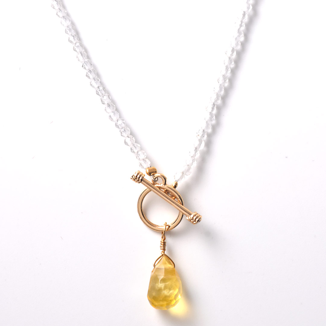 TWOtone stones ネックレス　水晶×フローライト【Fortune Stone Table】