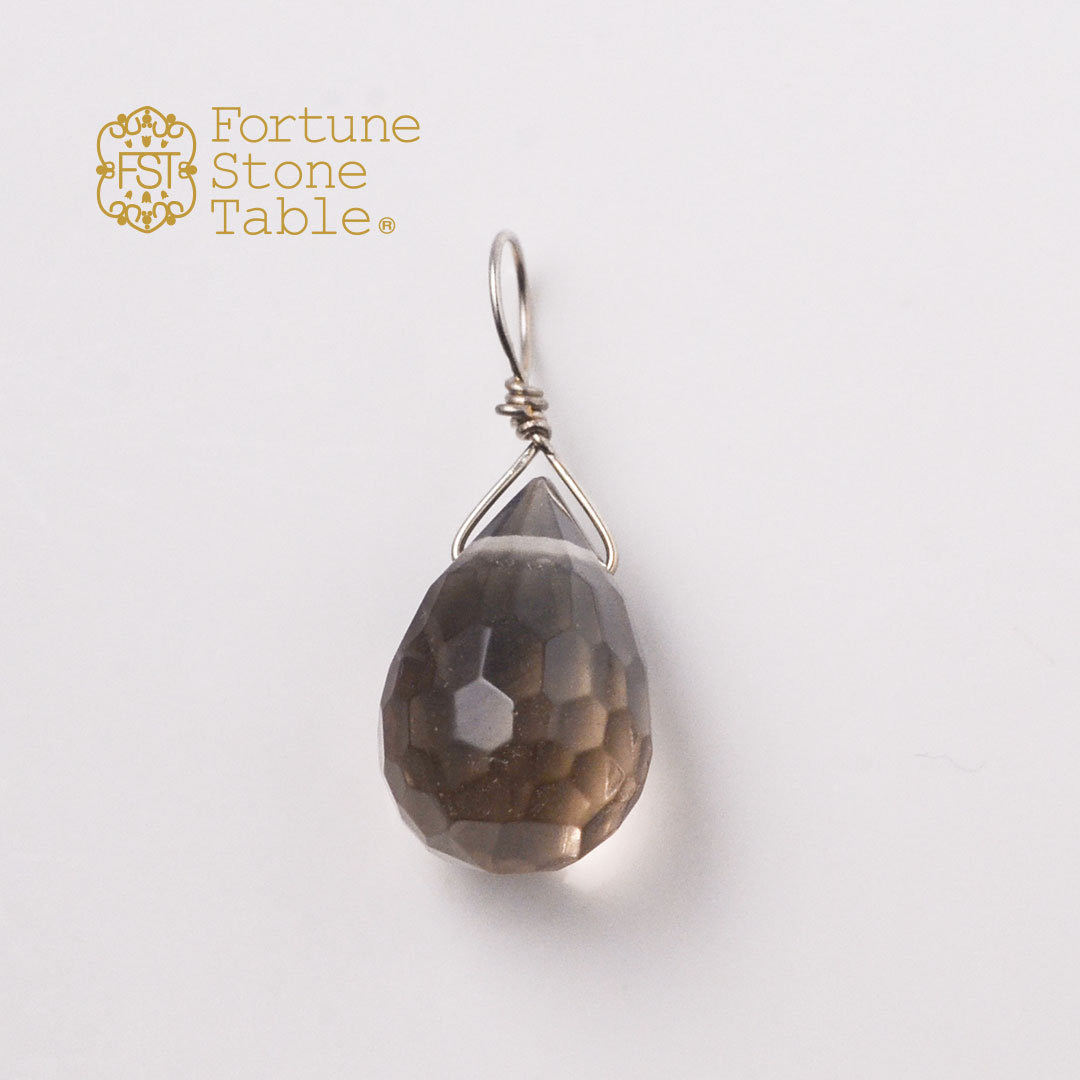 カラーで選ぶチャーム　スモーキークォーツ･ドロップ【Fortune Stone Table】