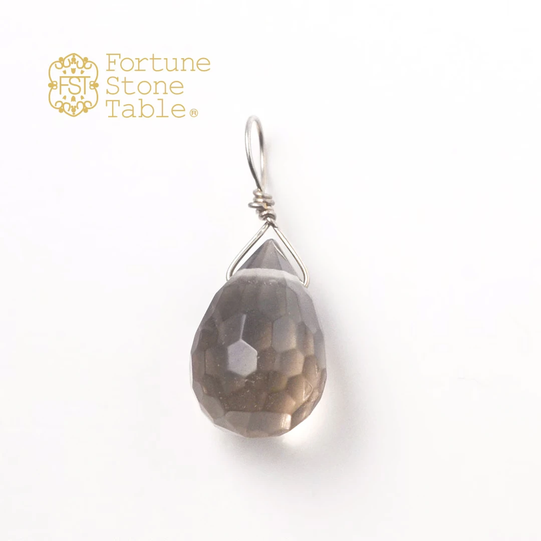 カラーで選ぶチャーム スモーキークォーツ・ドロップ【Fortune Stone Table】
