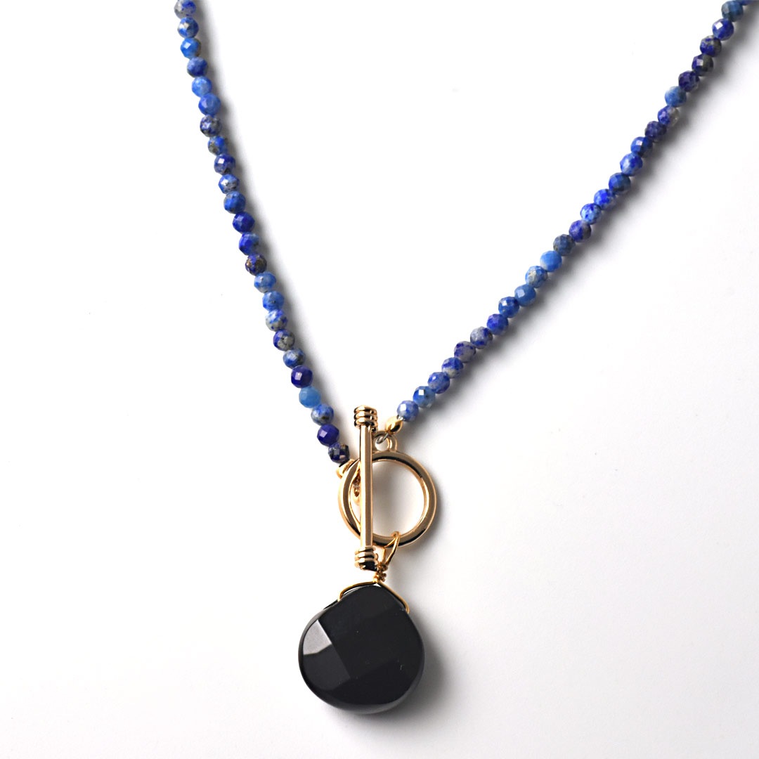 TWOtone stones ネックレス　ラピス×オニキス【Fortune Stone Table】