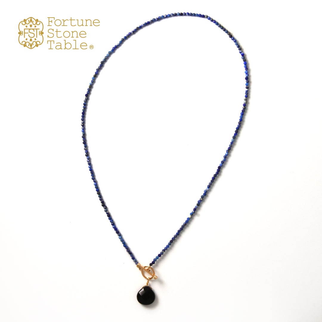 TWOtone stones ネックレス　ラピス×オニキス【Fortune Stone Table】