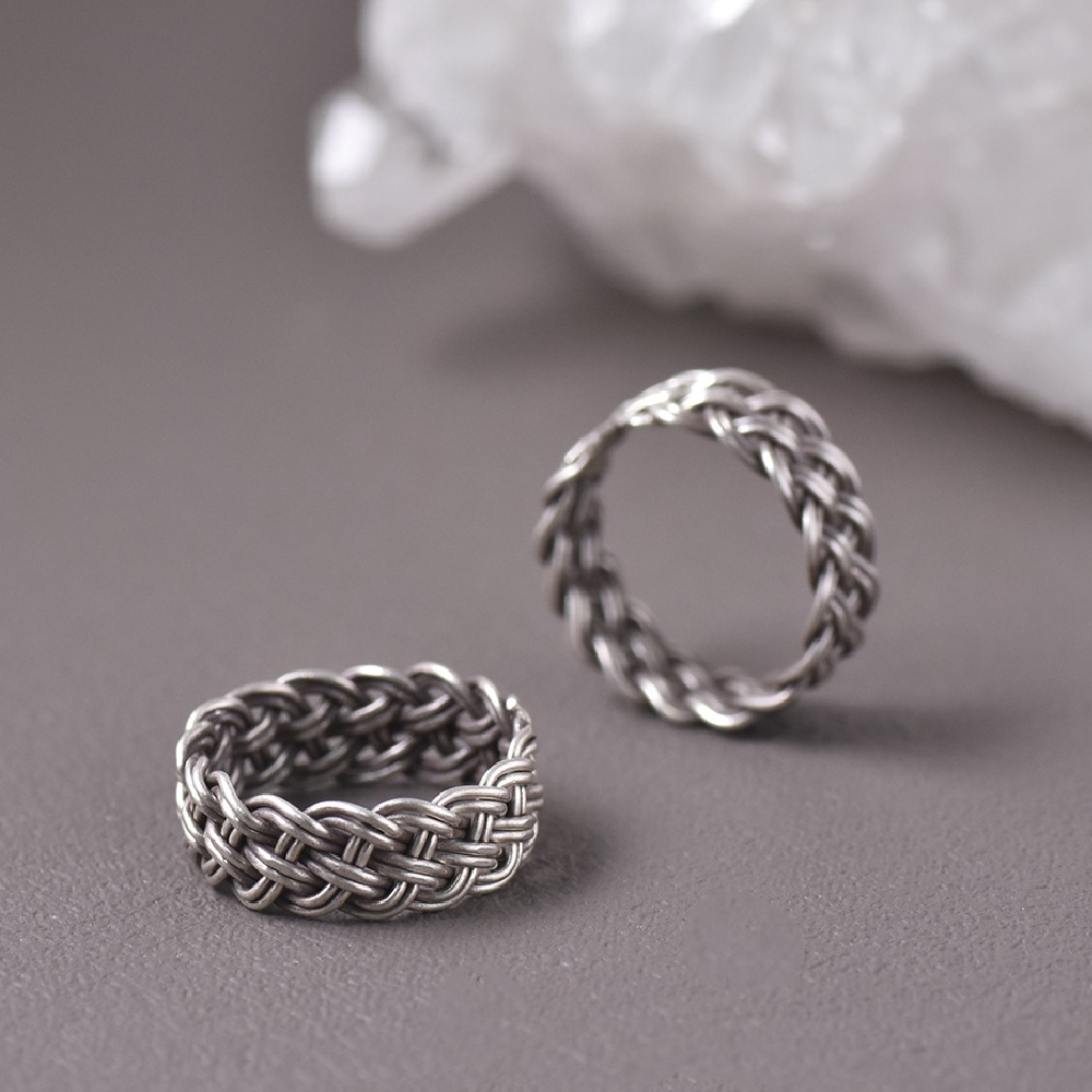 シルバー925 ハンドメイド 編みこみリング