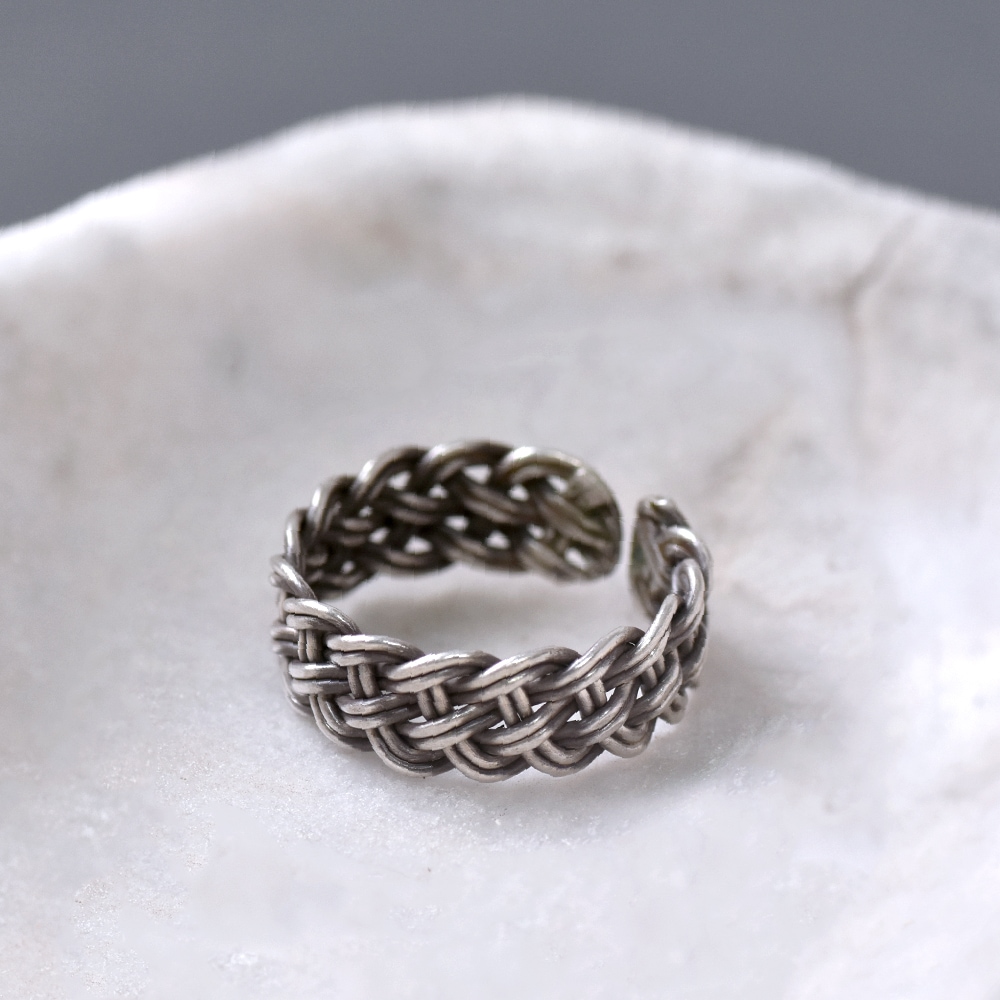 シルバー925 ハンドメイド 編みこみリング