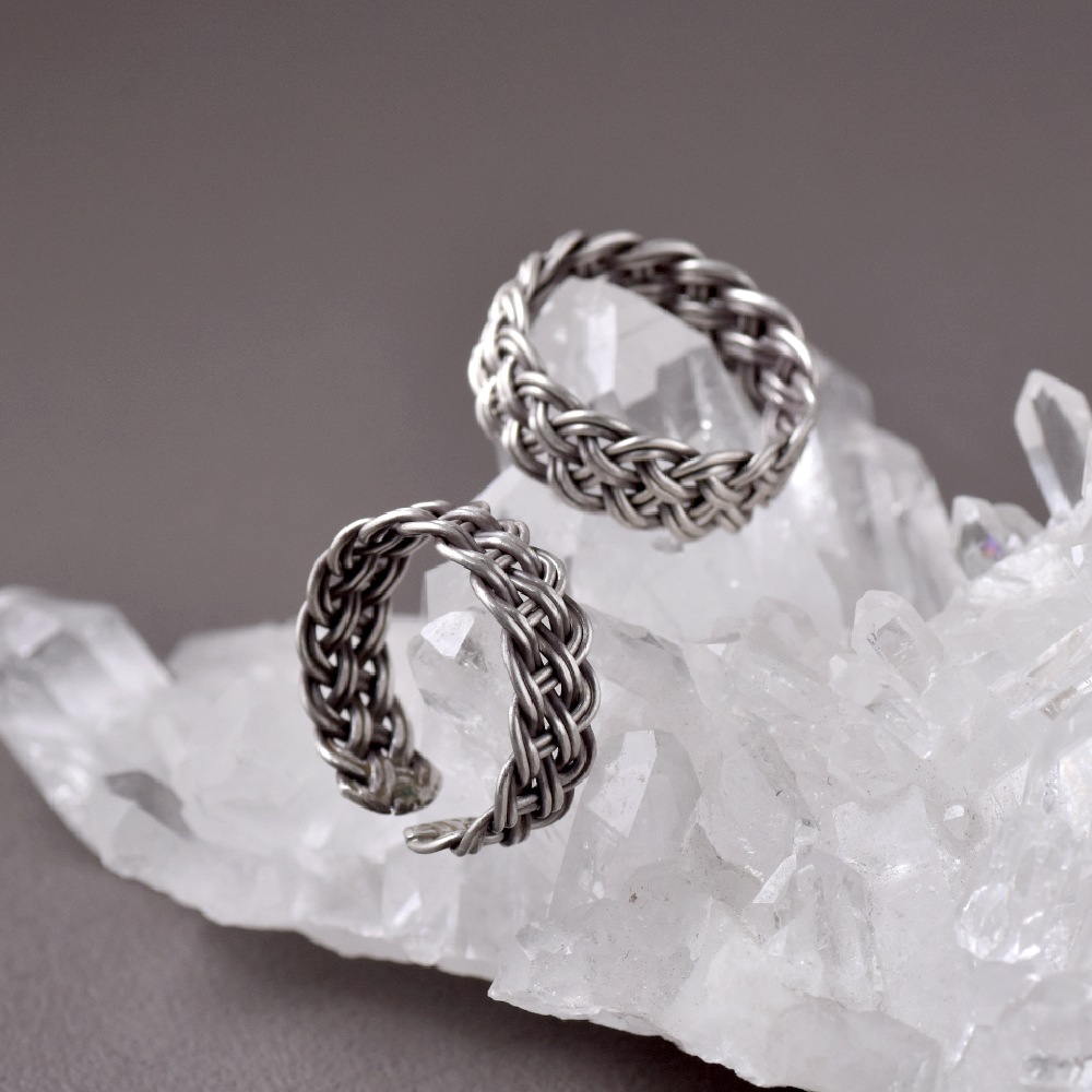 シルバー925 ハンドメイド 編みこみリング