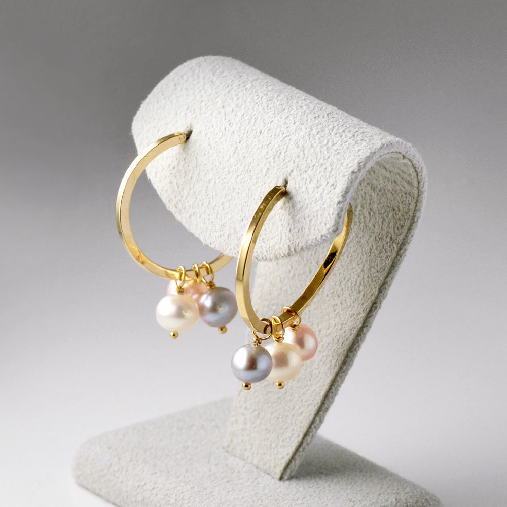 好きな数でつけられる 淡水パール フープピアス セット