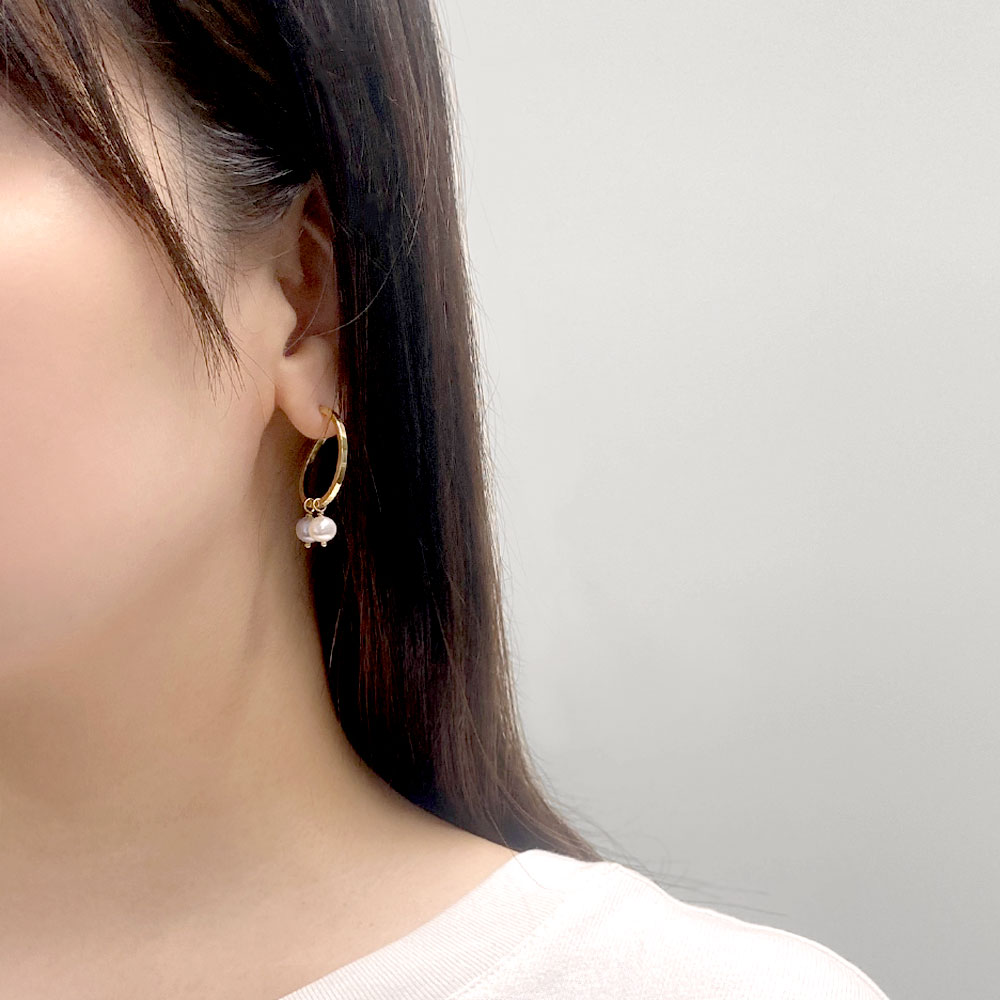 好きな数でつけられる 淡水パール フープピアス セット