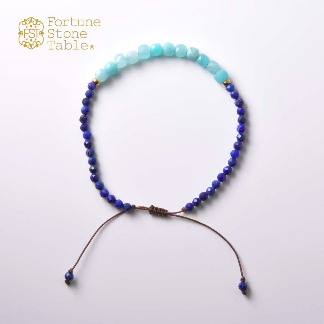 TWOtone stones ブレスレット アマゾナイト×ラピス【Fortune