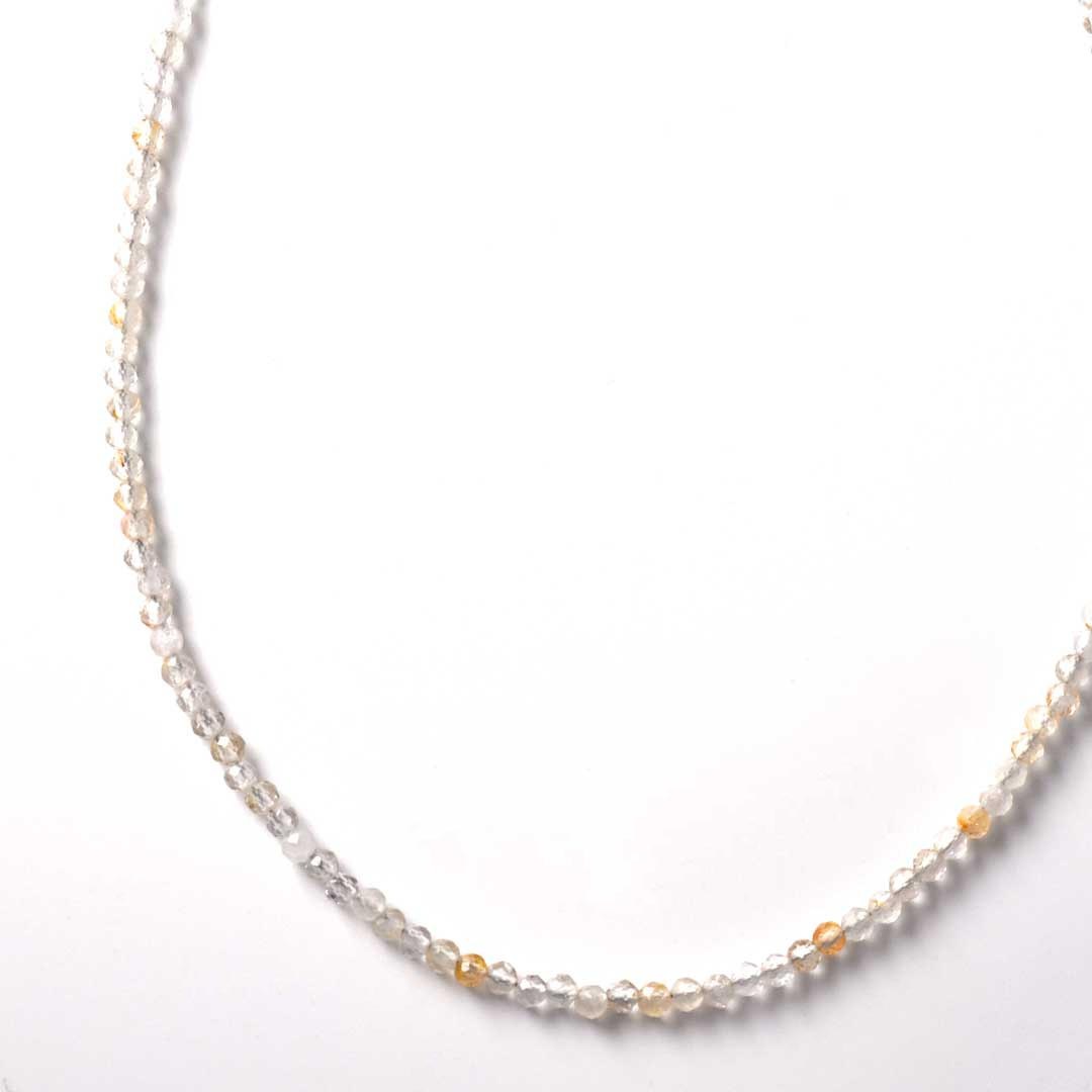 TWOtone stones ネックレス　ルチルクォーツ×水晶【Fortune Stone Table】