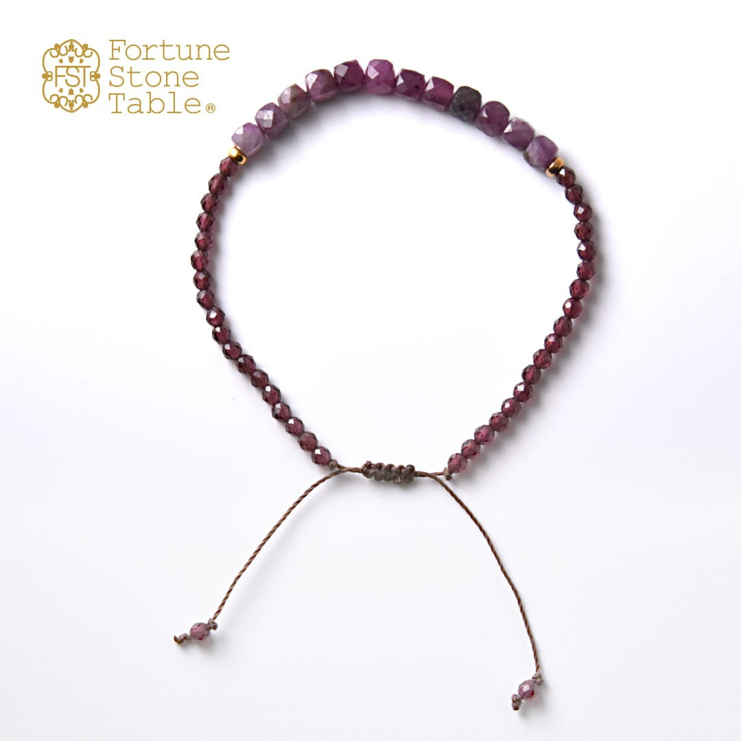 TWOtone stones ブレスレット　パープルサファイア×ガーネット【Fortune Stone Table】