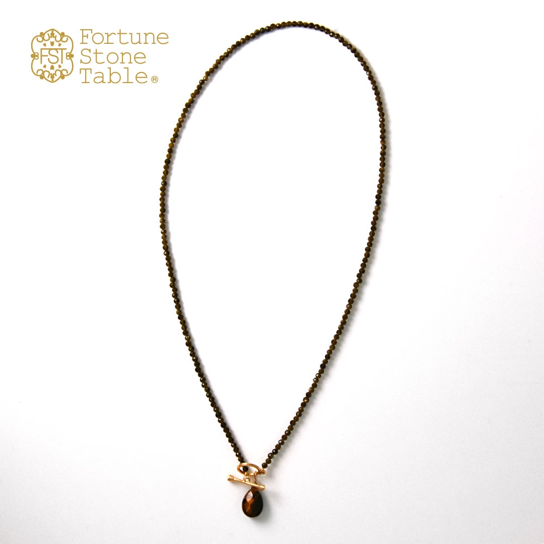 TWOtone stones ネックレス オプシディアン×タイガーアイ【Fortune Stone Table】