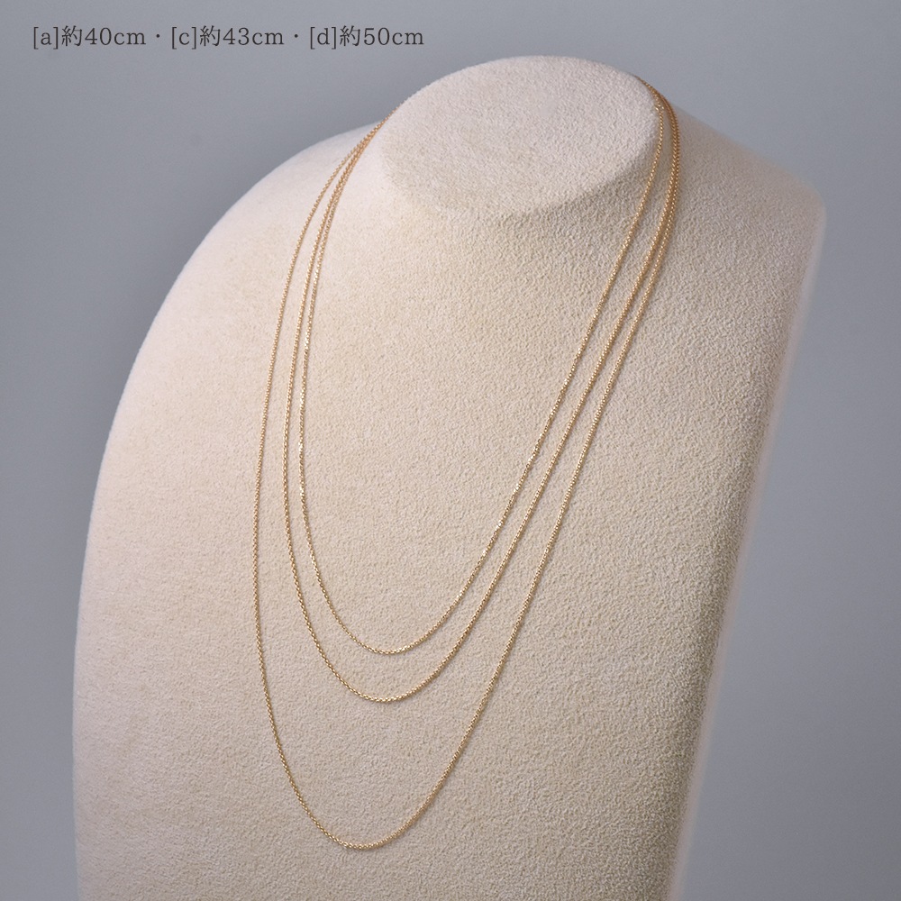 K18 小豆チェーン(約40cm～50cm)