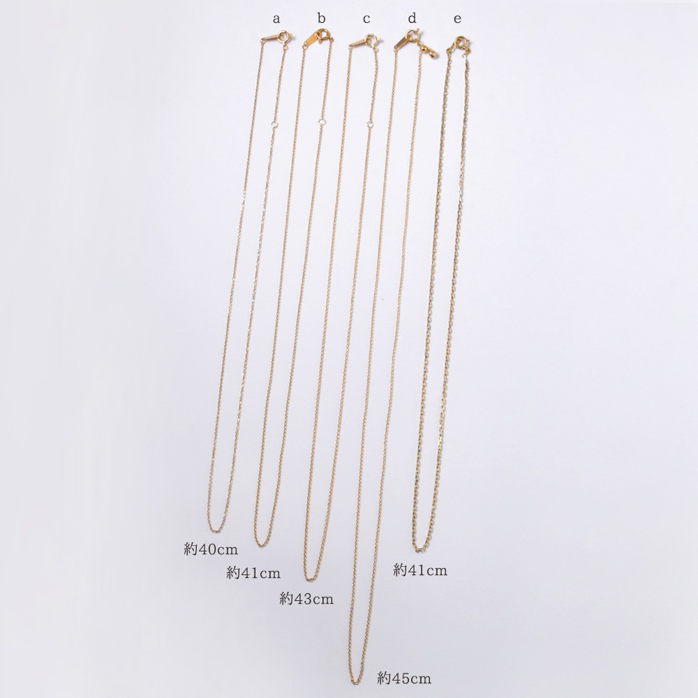 K18 小豆チェーン(約40cm～50cm)