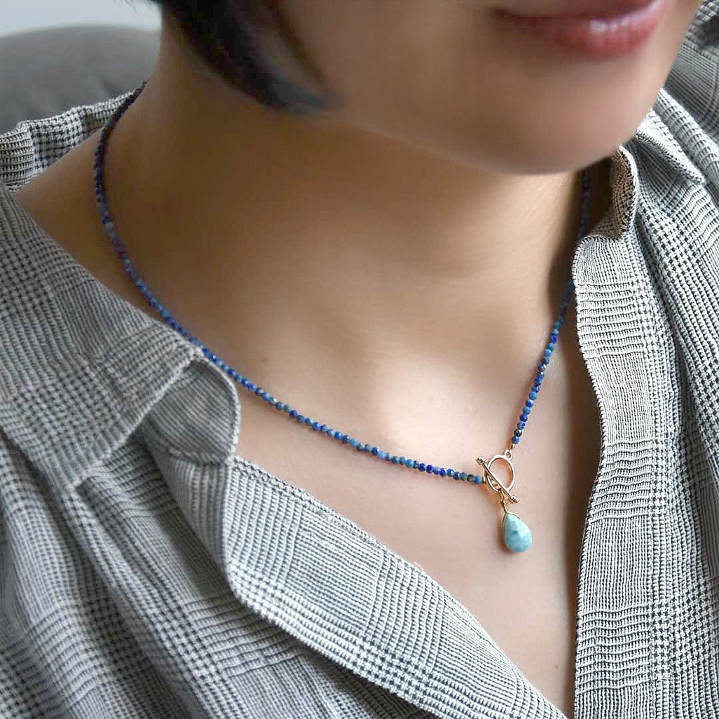 TWOtone stones ネックレス ラピス×ラリマー【Fortune Stone