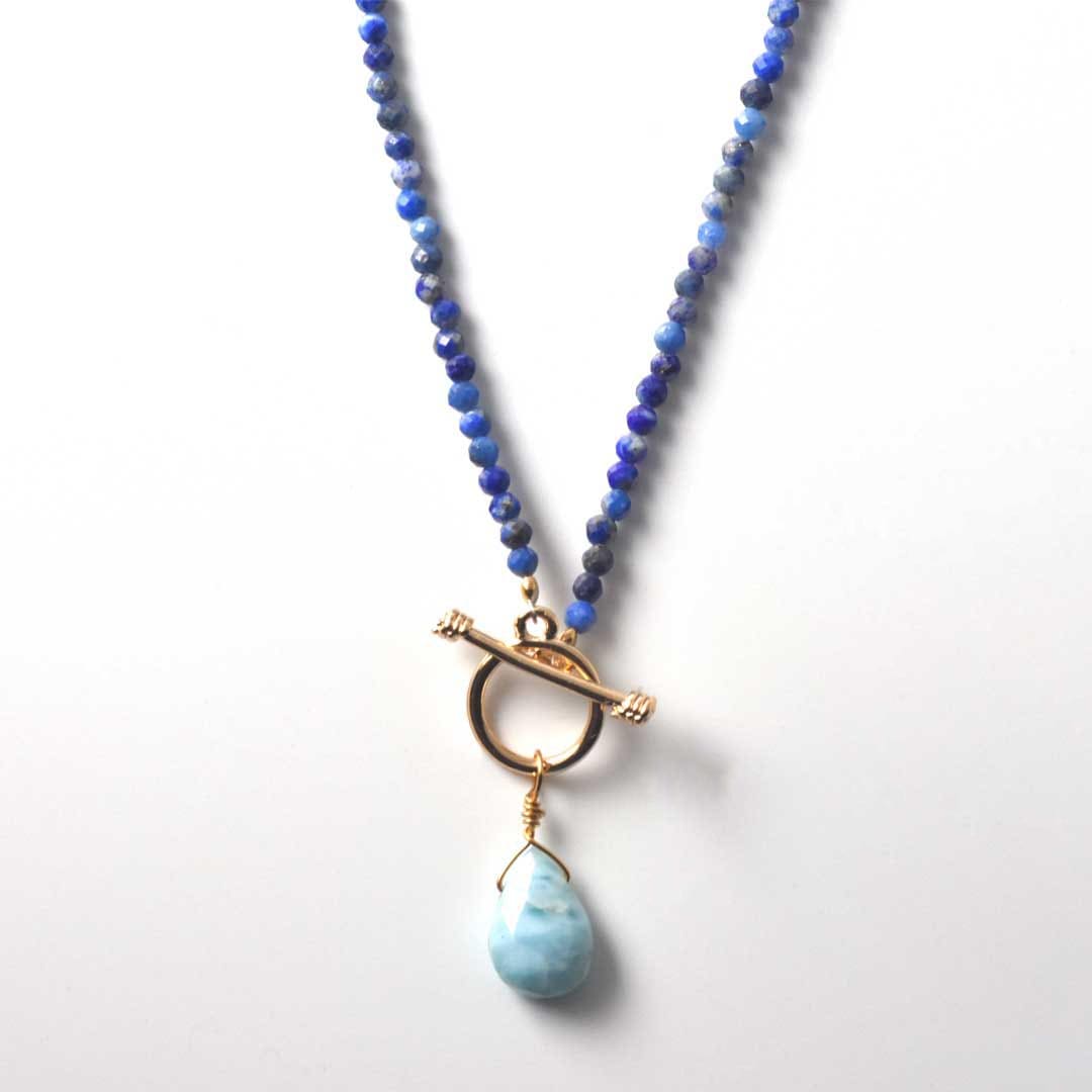 TWOtone stones ネックレス　ラピス×ラリマー【Fortune Stone Table】