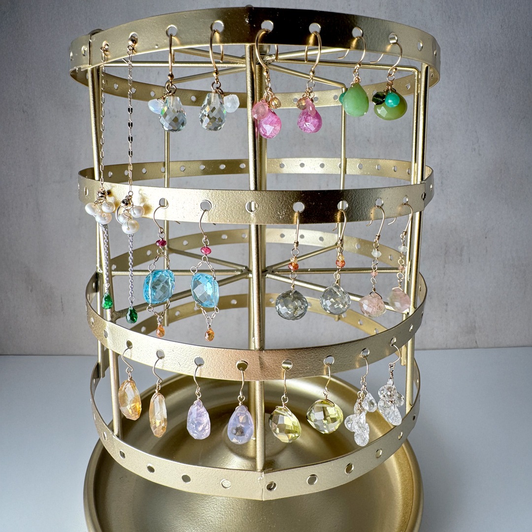 １点限り！K10 ホワイトトパーズ ピアス