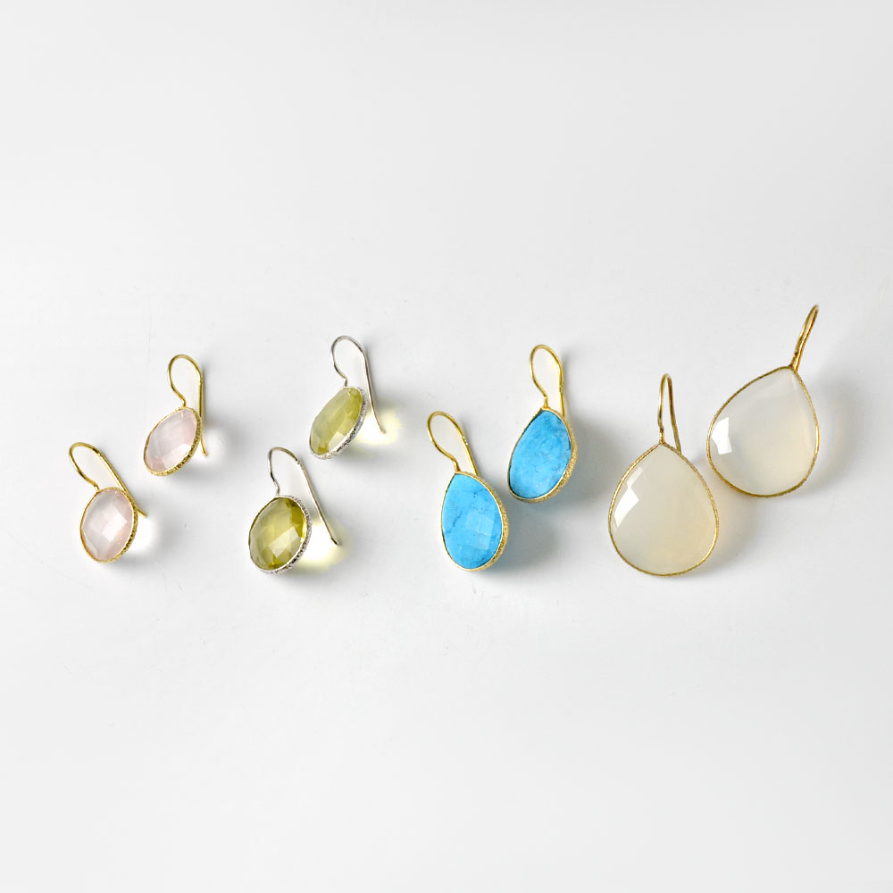 シルバー925 カラーストーン ピアス