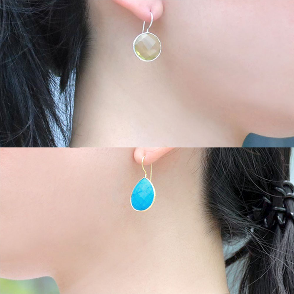 シルバー925 カラーストーン ピアス