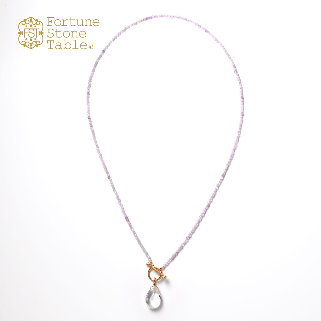TWOtone stones ネックレス　ラベンダーアメシスト×水晶【Fortune Stone Table】