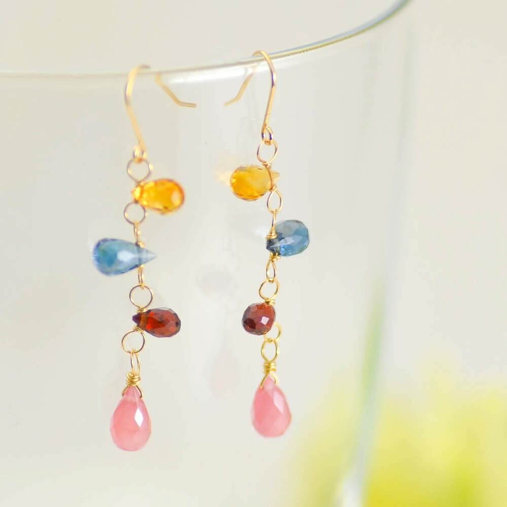 Shinoページ☆ブルートパーズ、ガーネット、シトリンワイヤーラッピング Shino様 専用ページ☆ブルートパーズ、ガーネット、シトリン