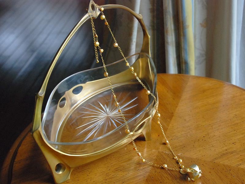 SV925 インド製ヘッド付き 淡水パールロングネックレス