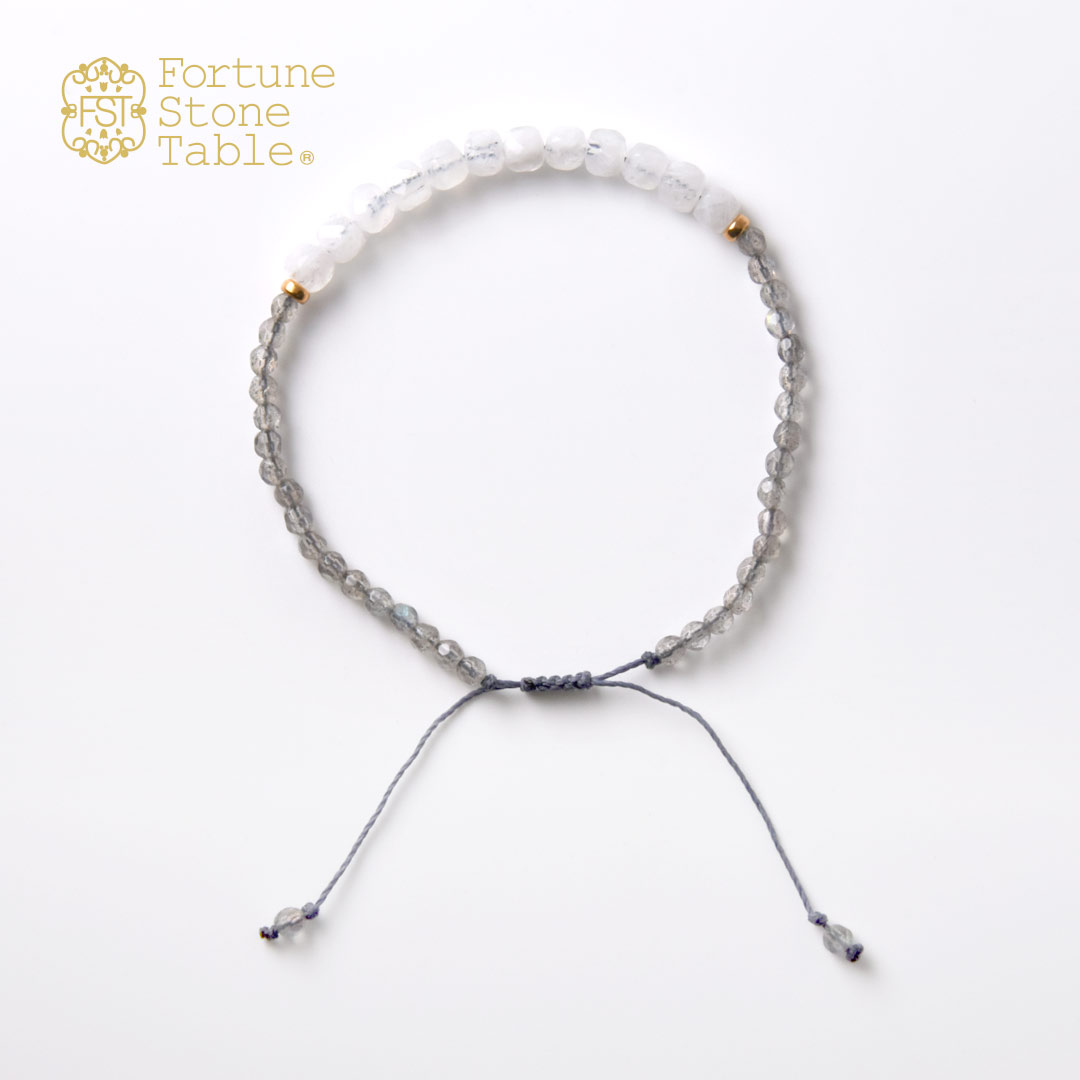 TWOtone stones ブレスレット　レインボ－ムーンストーン×ラブラドライト【Fortune Stone Table】