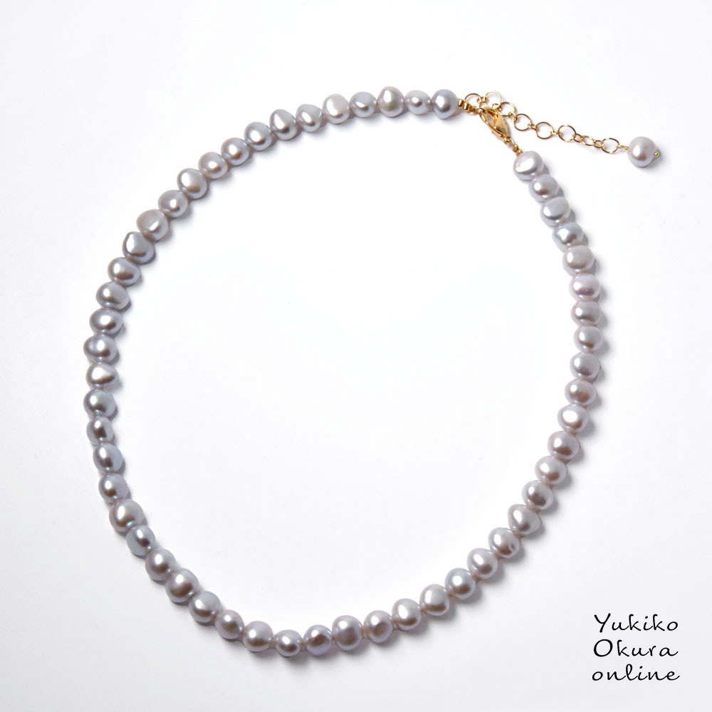 淡水パールシルバーカラー ネックレス
