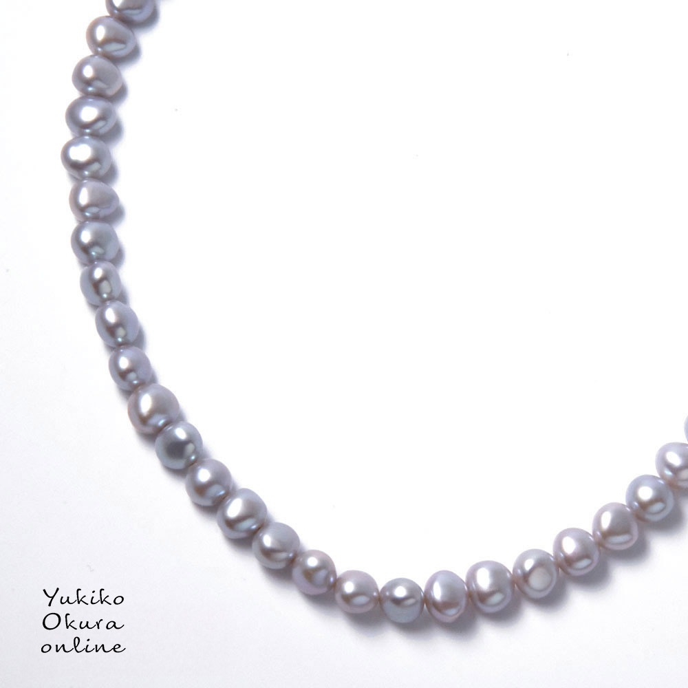 淡水パールシルバーカラー ネックレス