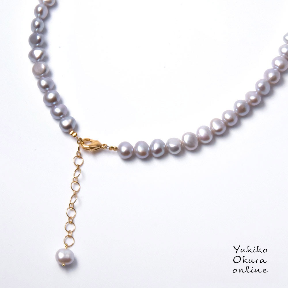 淡水パールシルバーカラー ネックレス