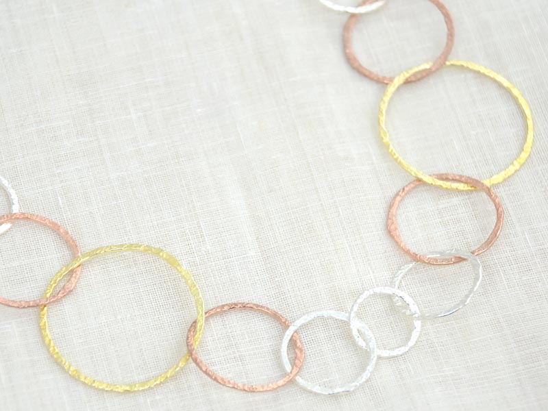 シルバー925  トリプルカラーラウンド チェーンネックレス 60ｃｍ 80ｃｍ 100ｃｍ