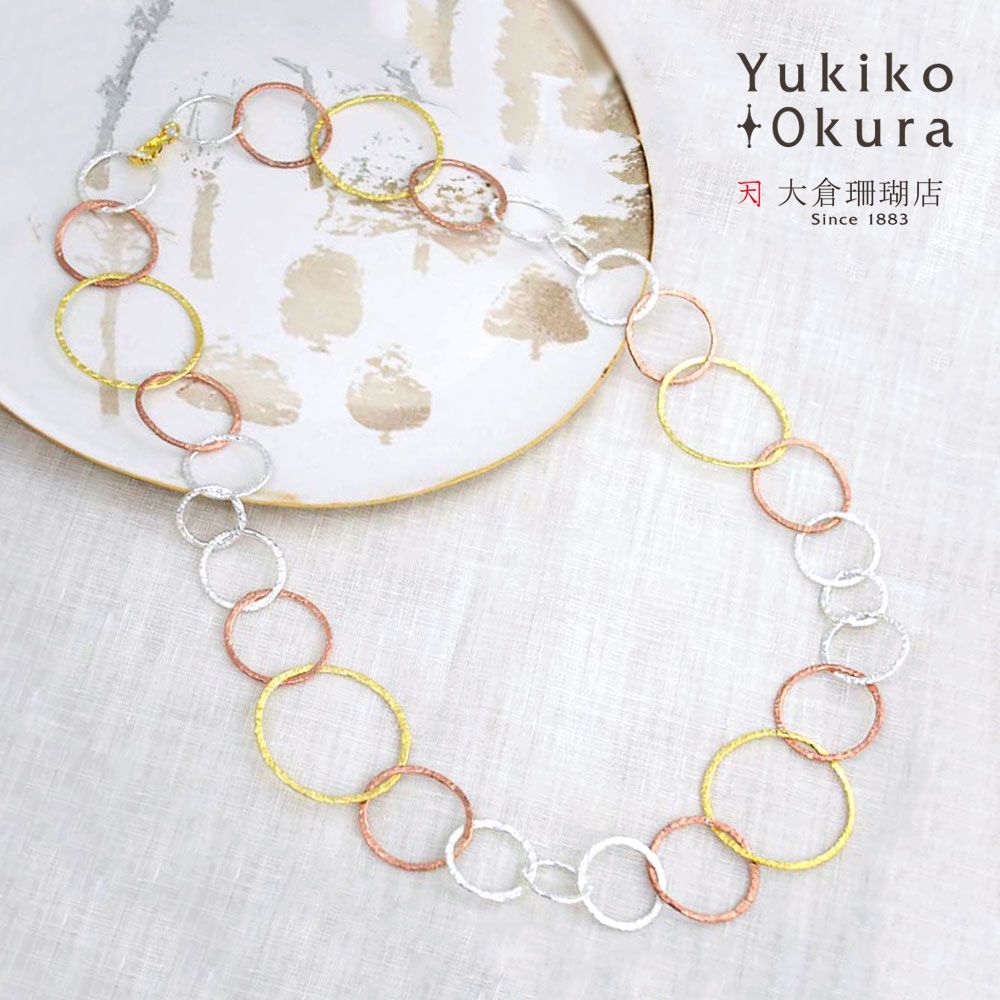 シルバー925  トリプルカラーラウンド チェーンネックレス 60ｃｍ 80ｃｍ 100ｃｍ