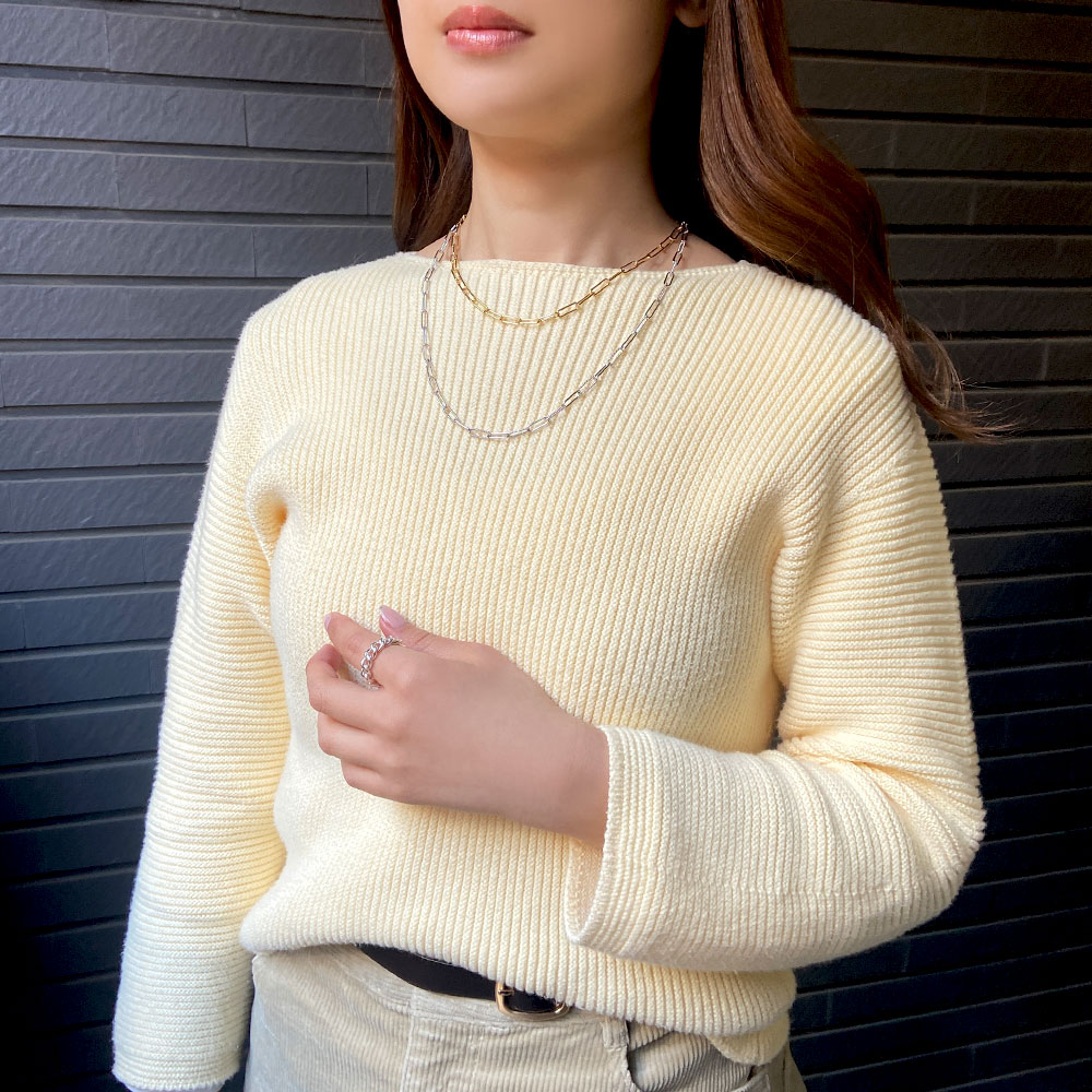 重ねづけの強い味方･地金シリーズ！SV925(ゴールドカラー) クリップチェーン