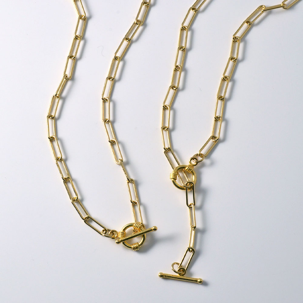 重ねづけの強い味方･地金シリーズ！SV925(ゴールドカラー) クリップチェーン